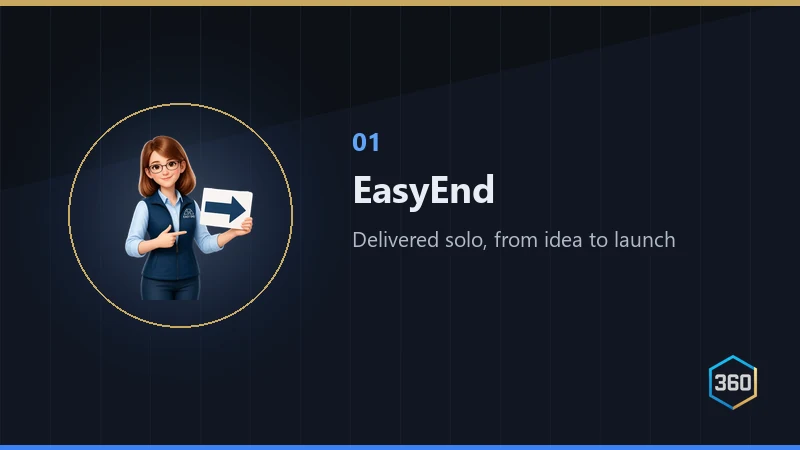 EasyEnd, delivered solo from idea to launch
