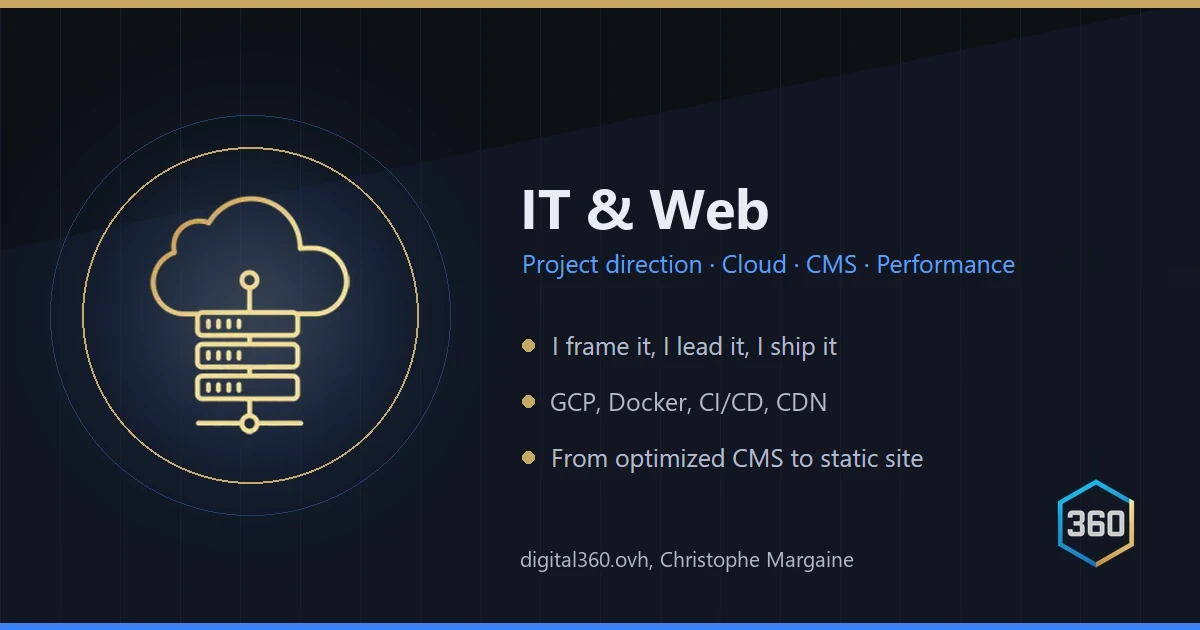 IT & Web: project direction and management, cloud, CMS, performance